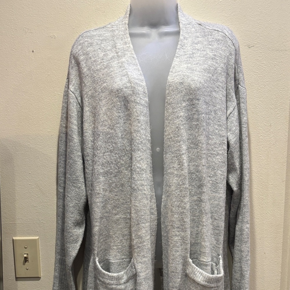 a.n.a Light Gray Women's Open Front Cardigan